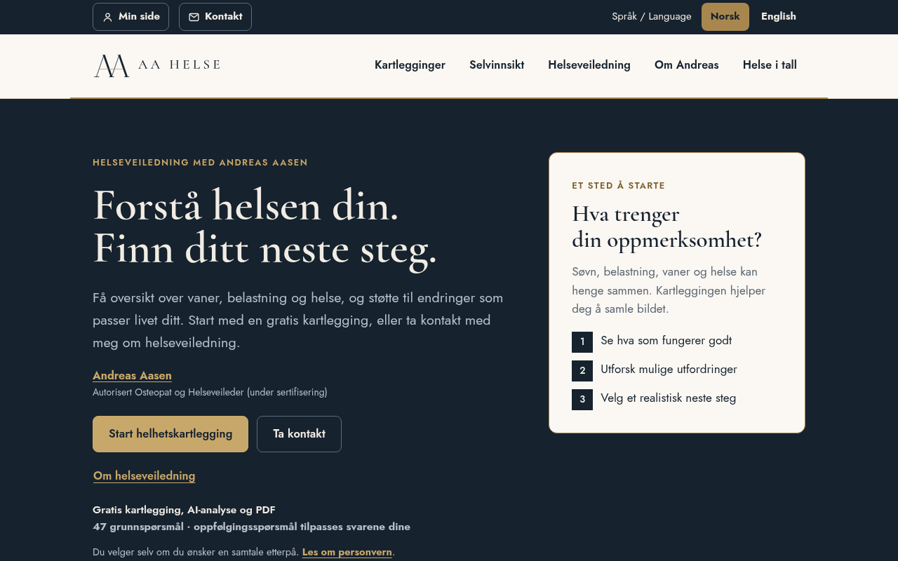 Forsiden til AA HELSE